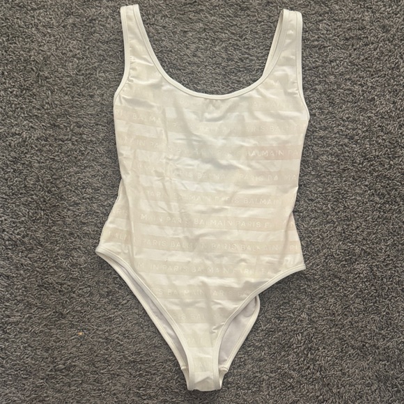 Balmain Ivory Logo Bodysuit/bathing suit - Picture 2 of 6